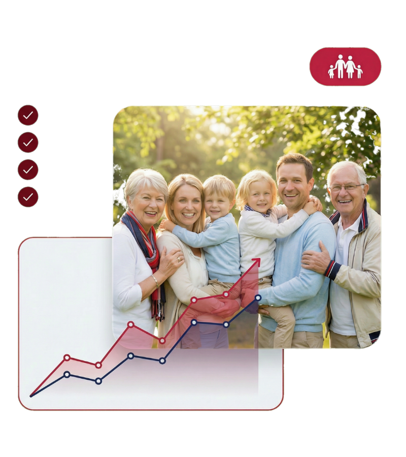 Happy family with health insurance coverage